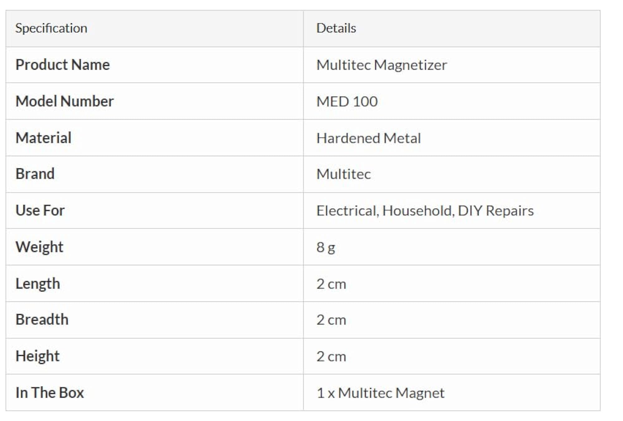 Screw driver Magnetizer MBD-100 Multitech